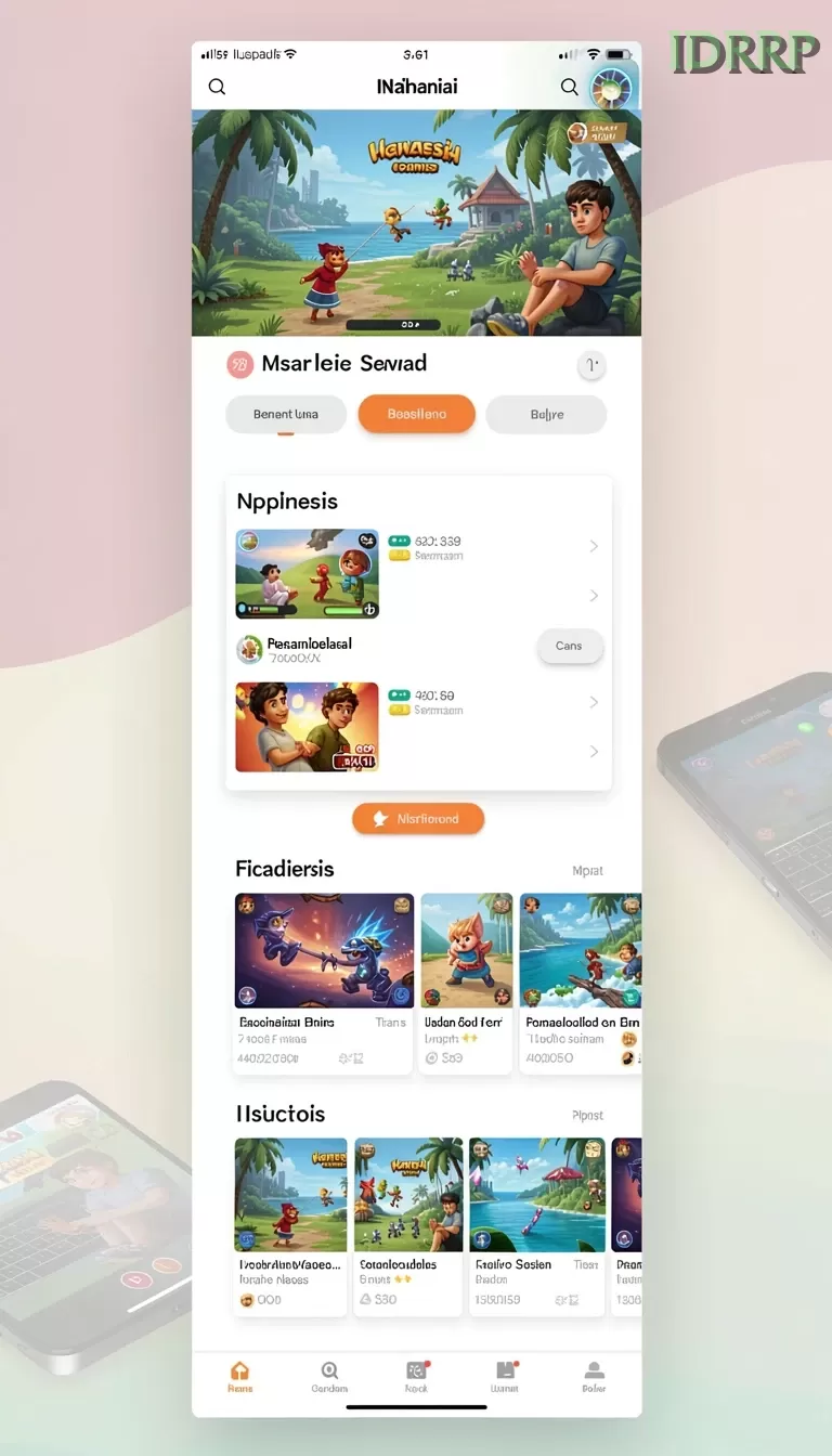 Cuplikan layar PRPRPR — menu navigasi